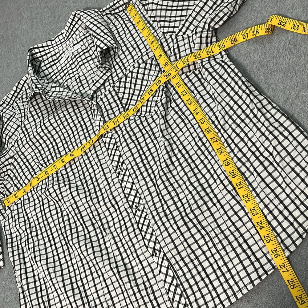 Foxcroft Hampton Button Top Womens Size 20 Black White Plaid Mature Casual - Picture 4 of 10
